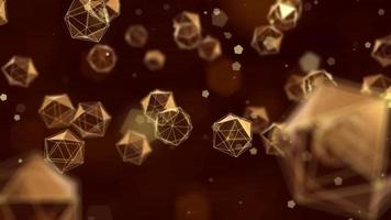 Geometric 3D golden animated background video