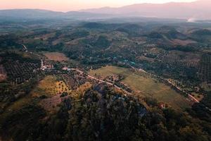 On the mountain, rocks, view in the evening photo