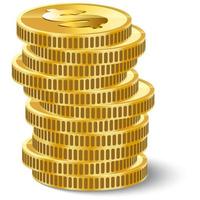 Heaps of shiny golden coins vector