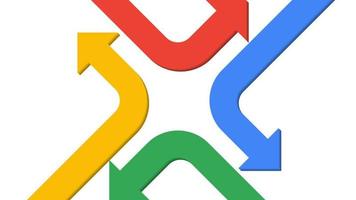 Colorful arrows forward different direction. vector