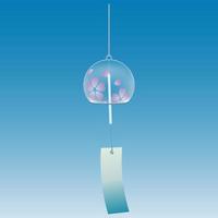 Japanese wind chime. vector