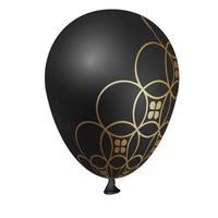 Black balloons with metallic pattern. vector