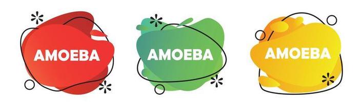 conjunto de ameba forma fluida geométrica abstracta diseño plano vectorial editable adecuado para contenido y contenido de redes sociales vector