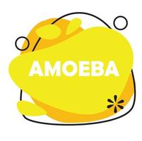 ameba diseño geométrico abstracto amarillo color ilustración editable forma fluida vector