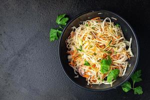 coleslow salad cabbage vegetable carrot, onion, greens vegan or vegetarian photo