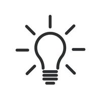Lightbulb, lamp, idea outline icon for website and mobile app on white background