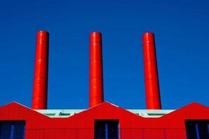 Smokestacks of red color photo