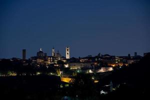 Bergamo skyline at night photo