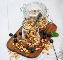 homemade granola in jar photo