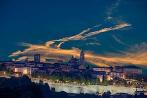 Bergamo skyline at night photo