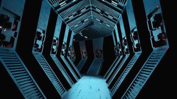 3d rendering of spaceship style abstract sci-fi hallway tunnel photo