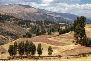 Rural Andes landscape view from Temple de la Luna, near Cusco, Peru. photo