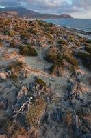 Sunset view near Falasarna beach on Crete island, Greece. photo