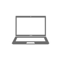 single laptop icon.  flat design with white background. vector