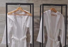 White bathrobe toweling robe photo