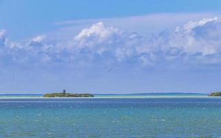 Panorama landscape Holbox island Isla de la Pasion sandbank Mexico. photo