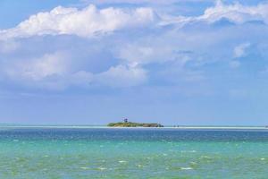 Panorama landscape Holbox island Isla de la Pasion sandbank Mexico. photo