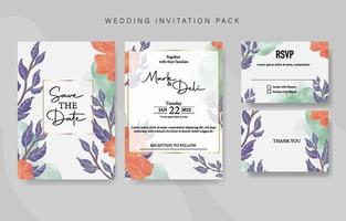 Suede Color Wedding Invitation Template vector