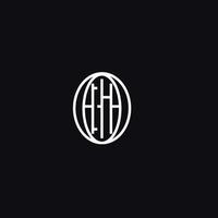 monogram logo design H,e or EH in a simple circle, vector