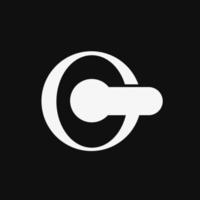 logo letra c, g y forma de ojo de cerradura, las iniciales forman un círculo, monograma negro. vector