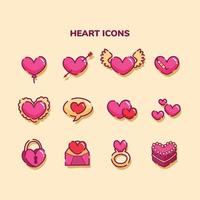 Valentines Heart Icons vector