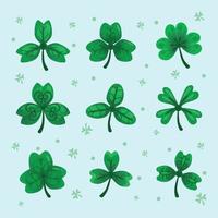 Green Shamrock Icons vector