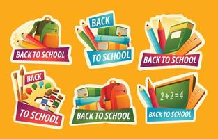 Back to School Sticker Set vector