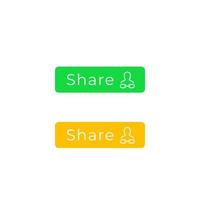 Share buttons for web and apps, vector flat design