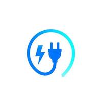 electric plug, vector logo