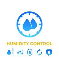 humidity control icons set vector