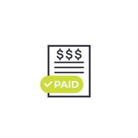 paid bills icon vector