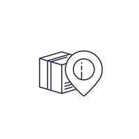 parcel, package delivery line icon vector