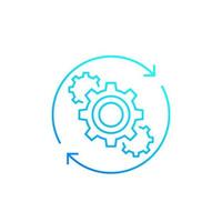 Operations line icon with cogwheels vector