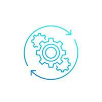 Operations line icon with cogwheels vector