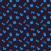 seamless pattern, background with fitness icons vector