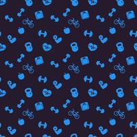 seamless pattern, background with fitness icons vector