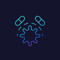 antibiotic resistance vector icon, linearantibiotic resistance vector icon, linear
