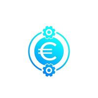 cost optimization, efficiency, financial icon with euro vector