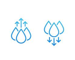 humidity level up and down vector icons