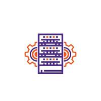 server, hosting administration, network configuration vector icon