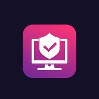 computer security icon for apps and web vector