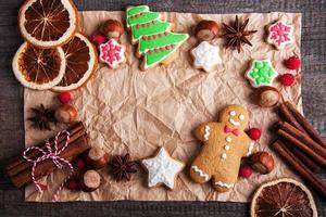 Christmas ginger and honey colorful cookies photo