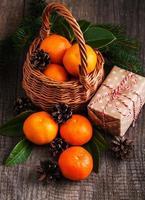 Christmas composition with tangerines photo