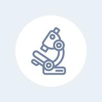 Microscope line icon isolated over white vector