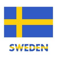 Sweden Flag over white vector