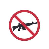 no guns sign with automatic rifle, vector sticker