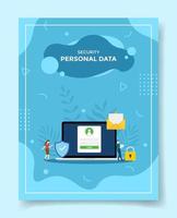 personal data security for template of banners, flyer, books, and magazine cover vector