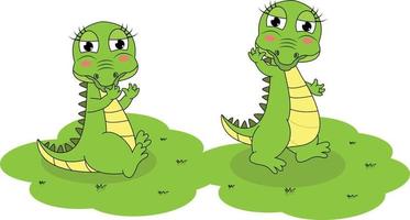 cute crocodile animal cartoon vector graphic