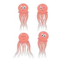 cute jelly fish animal cartoon vector graphic