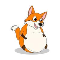 cute fat fox animal cartoon vector graphic